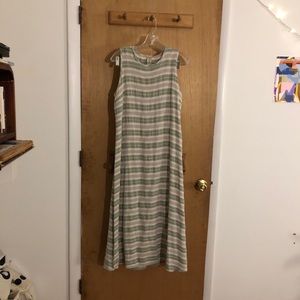 Vintage Linen Striped Maxi Dress